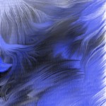 Blue, black, and white Photoshop painting titled, "Frozen Notch"