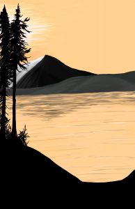 Mountain painting in Photoshop