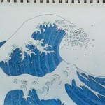 "White Waves" photo of pencil/pen drawing